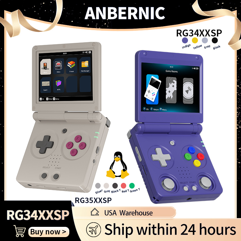 Retro Gaming System - Anbernic RG34XXSP RG35XXSP Flip Handheld-Spielekonsole IPS-Bildschirm