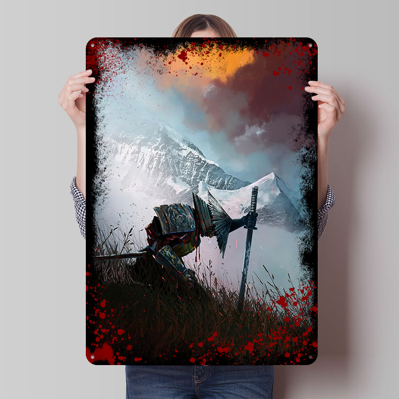 Retro Poster Gaming - Samurai Pop Art gedrucktes Poster, individuelle