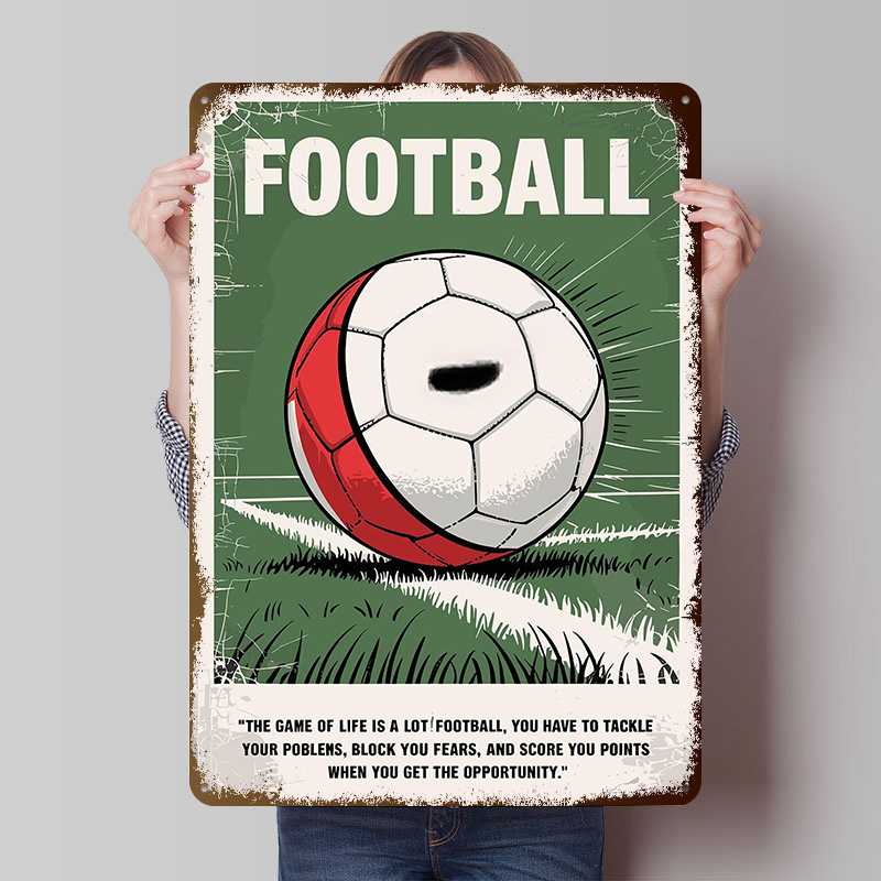 Retro Gaming Quotes - Fußball-Zitate, Poster, individuelle Wandkunst, Vintage-Metallschilder, Retro-Blechschild