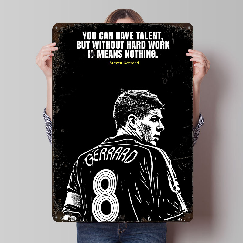 Retro Gaming Quotes - Steven Gerrard Zitat Metallposter, personalisierte Wandkunst,