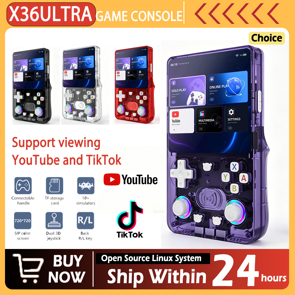 Retro Gaming System - Neue X36 Ultra Retro-Handheld-Spielkonsole mit 4,0-Zoll-Bildschirm,