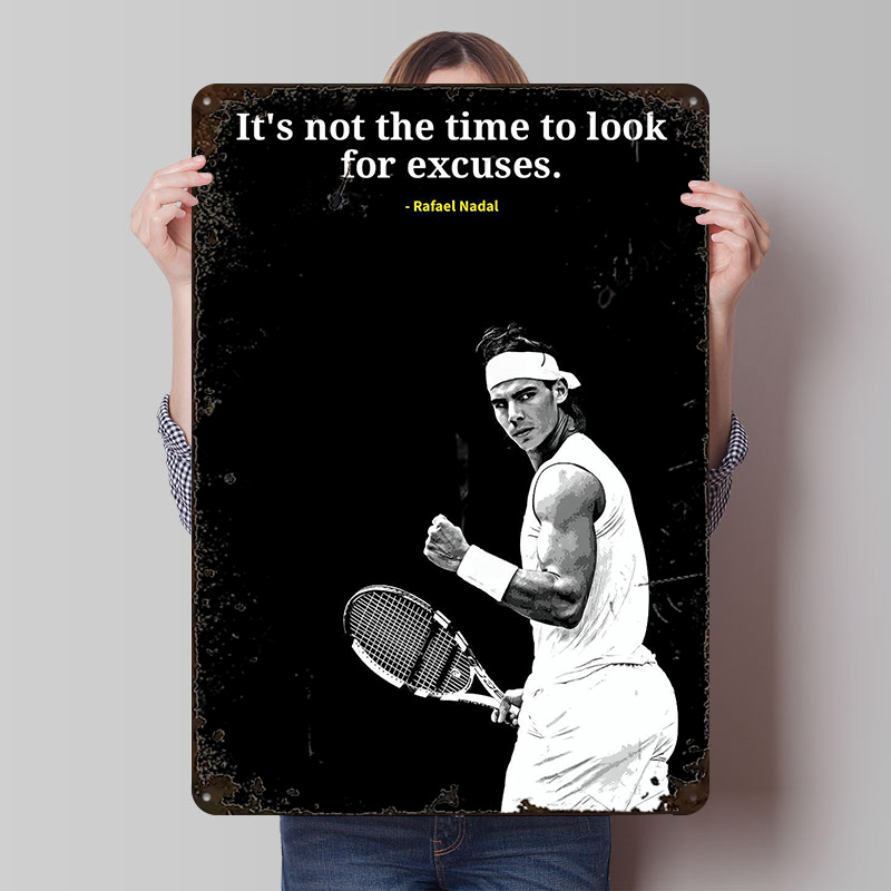 Retro Gaming Quotes - Rafael Nadal Zitate Metallposter Personalisierte Wandkunst