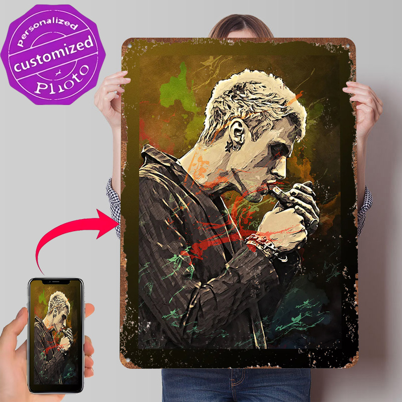 Retro Gaming Gun - Machine Gun Kelly Blechposter, personalisierte Wandkunst,