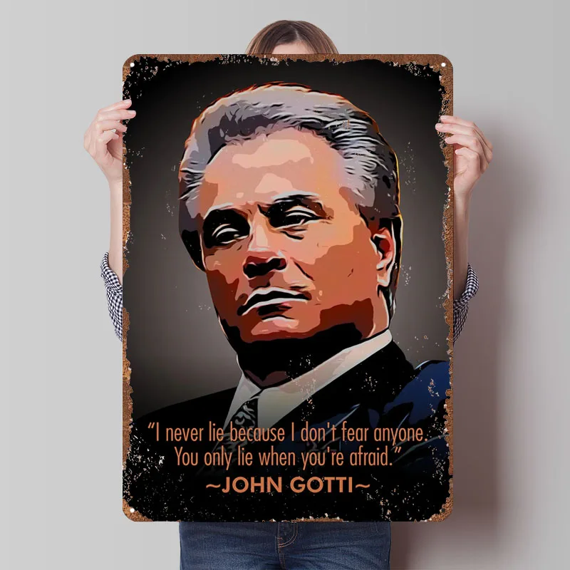 Retro Gaming Quotes - John Gotti Moderne Popkultur-Zitate Metallposter Gaming-Raumdekoration