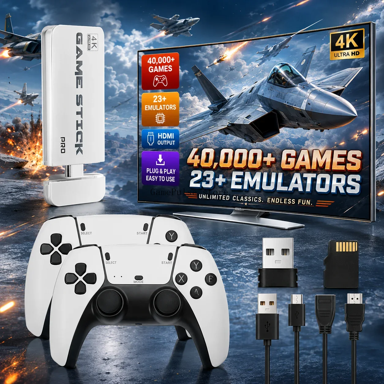 Retro Gaming Tv Box - GamePulse M15 Ultra Game Stick Retro-Videospielkonsole