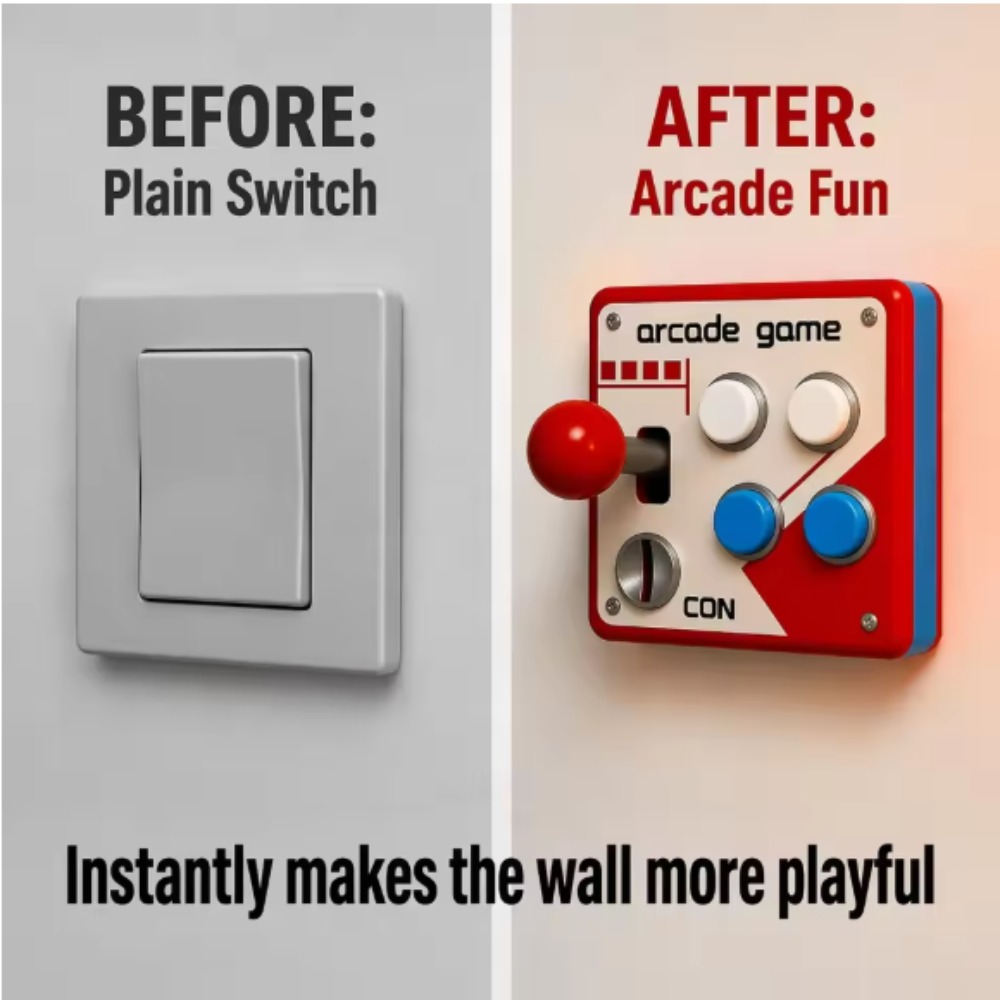 Retro Gaming Gifts - Retro Arcade Joystick Schalterplatten-Abdeckung, Bohrfreie 3D-Gedruckte