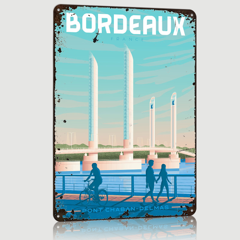 Retro Gaming France - Bordeaux Frankreich Metallposter Individuelle Wandkunst Retro
