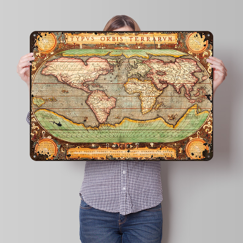World Of Retro Gaming - Alte Weltkarte als Druckposter, personalisierte Retro-Wandkunst,
