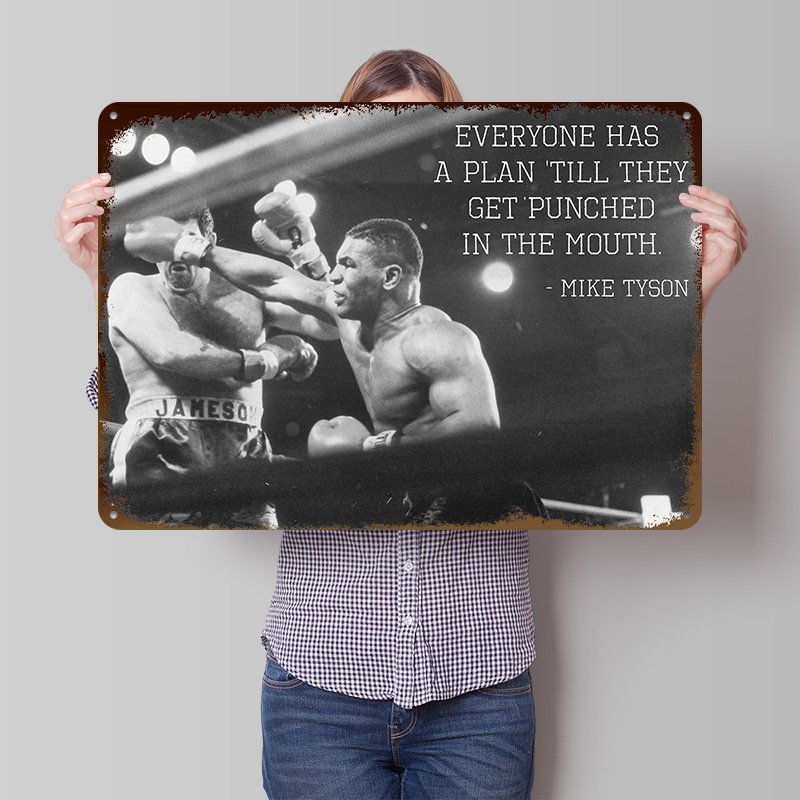 Retro Gaming Quotes - Mike Tyson Zitat 3D-Textur Metallposter Personalisierte