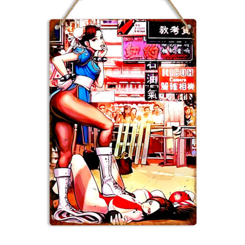 Retro Gaming Gifts - Chun Li Retro Gaming Metall-Wandschild Plakette