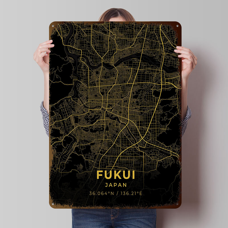Retro Gaming Japan - Fukui Japan Weißblech Poster Anpassbare Wandkunst