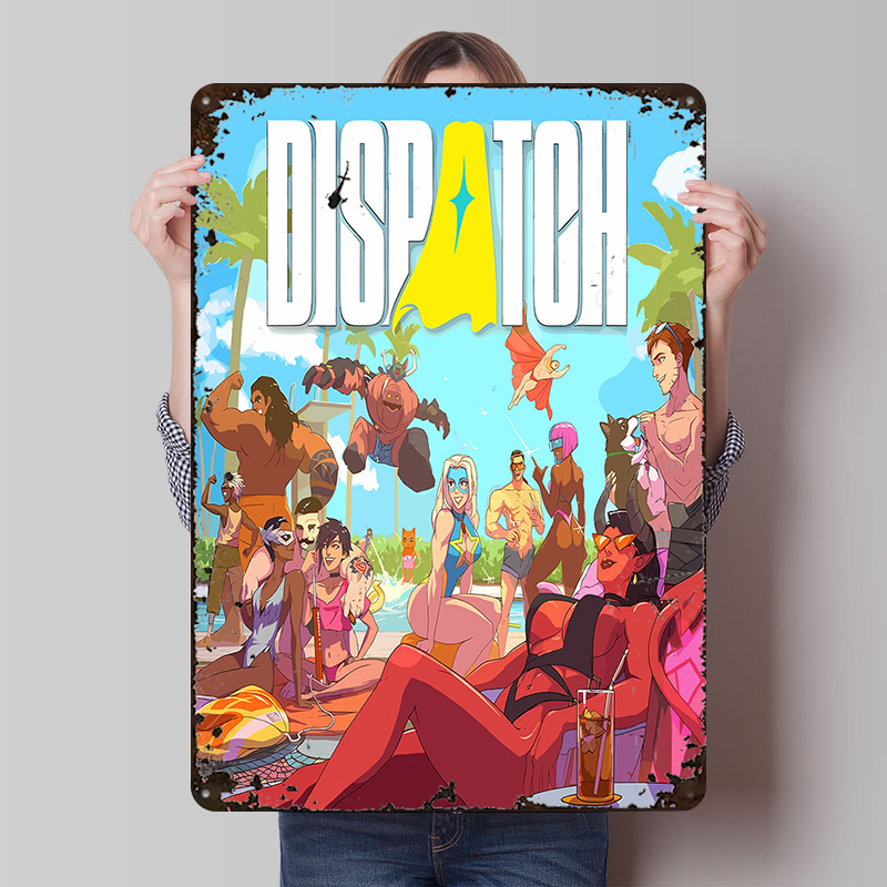 Retro Poster Gaming - Versand: Poolside Gathering Poster, personalisierte Vintage-Metallschilder,