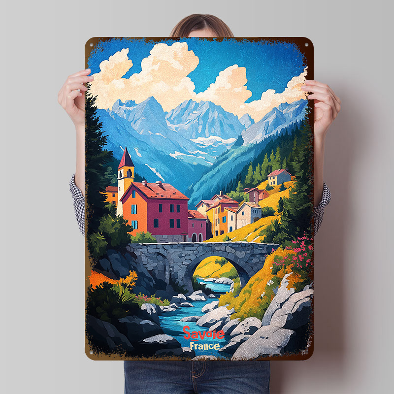 Retro Gaming France - Savoie Frankreich Kunst-Blechposter Individuelle Wandkunst Vintage
