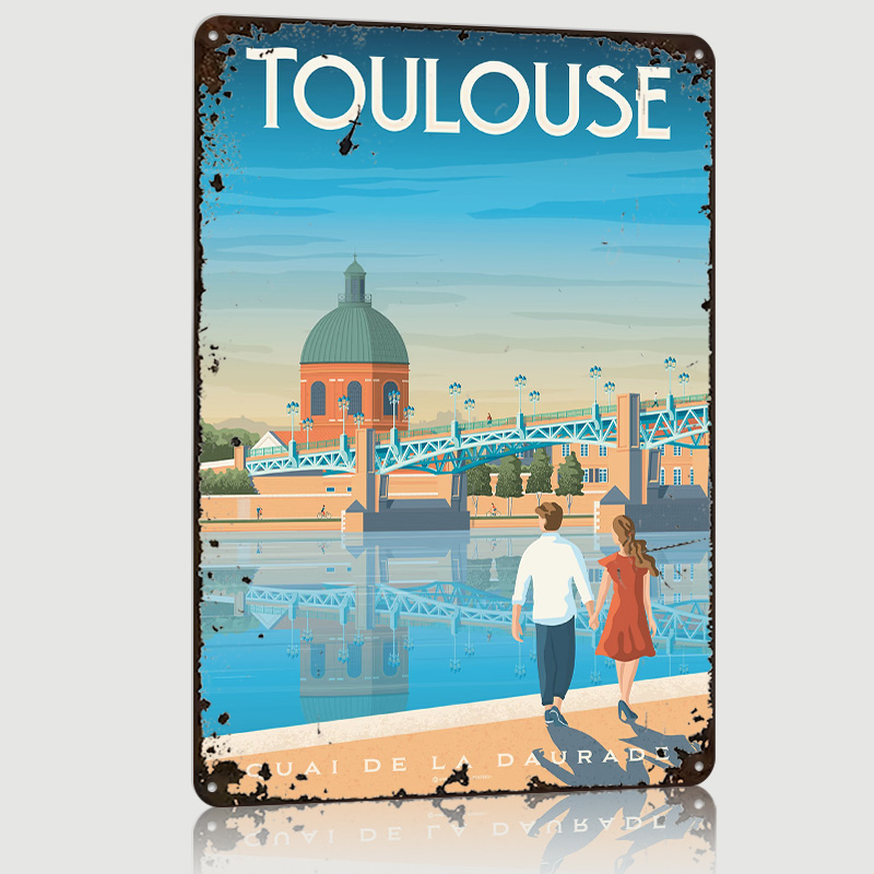 Retro Gaming France - Toulouse Frankreich Druck Metallposter Individuelle Wandkunst