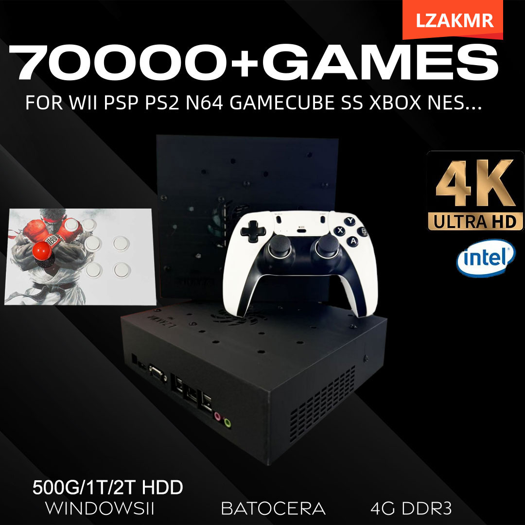 Retro Gaming System - Retro-Gaming-Konsole 70000+ Spiele 2 TB T8
