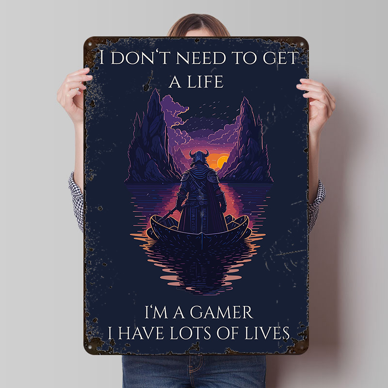 Retro Gaming Quotes - Gaming-Zitat Druckposter Individualisierte Retro-Wandkunst Vintage Metallschilder