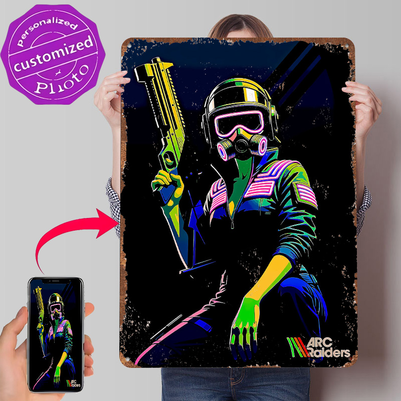 Retro Poster Gaming - Arc Raiders Game Art Metallposter, individuelle
