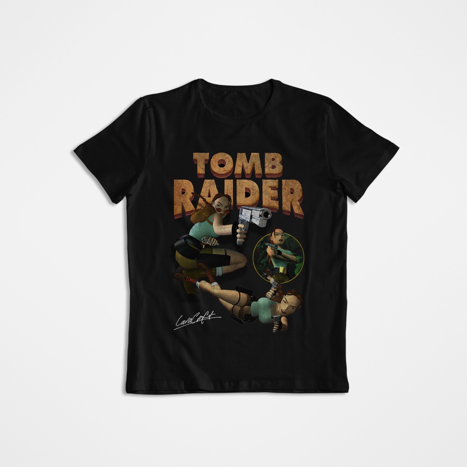 Retro Gaming T Shirts - Tomb Raider, Lara Croft, Grafik-T-Shirt, Grafik-T-Shirt,