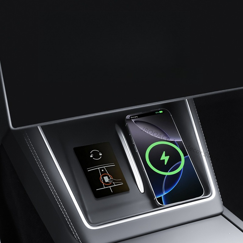 Für Tesla Model YL Kabelloses  – Console Dust Cover Bewertung und Preis