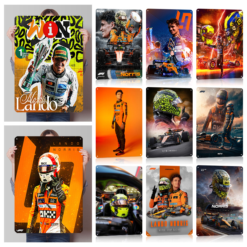 Lando Norris Rennsport-Metallp – Retro Poster Gaming Bewertung und Preis