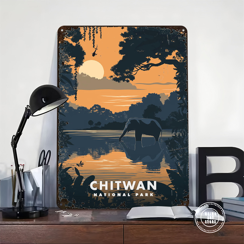 Chitwan National Park Metallpo – Retro Poster Gaming Bewertung und Preis