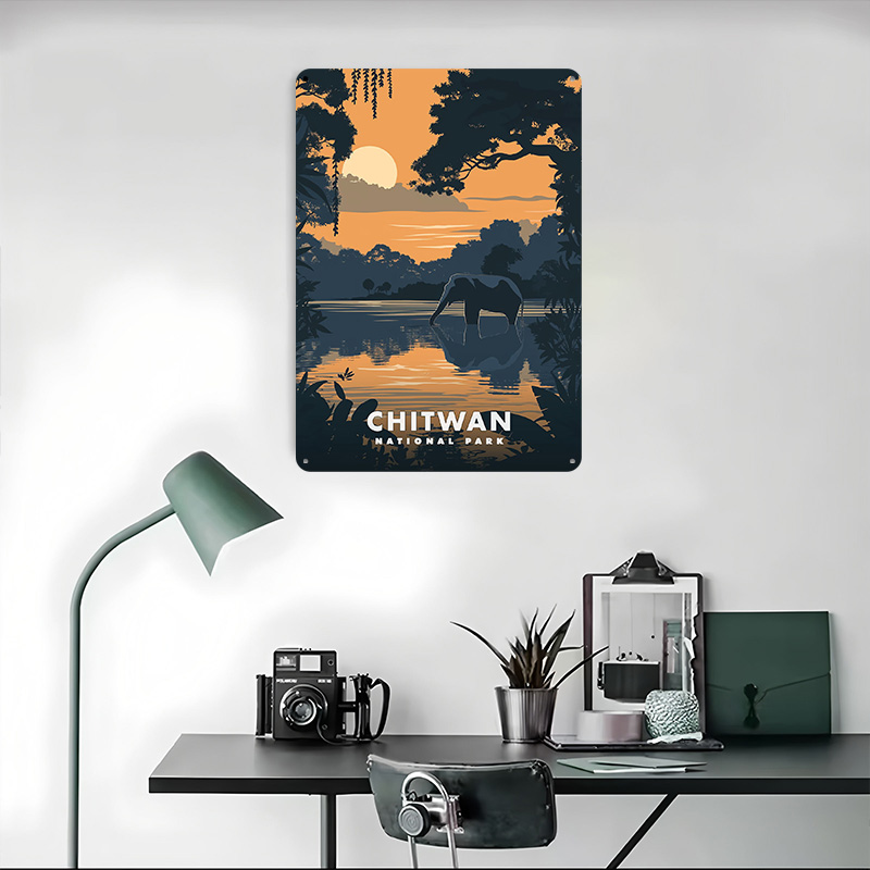 Chitwan National Park Metallpo – Retro Poster Gaming Bewertung und Preis