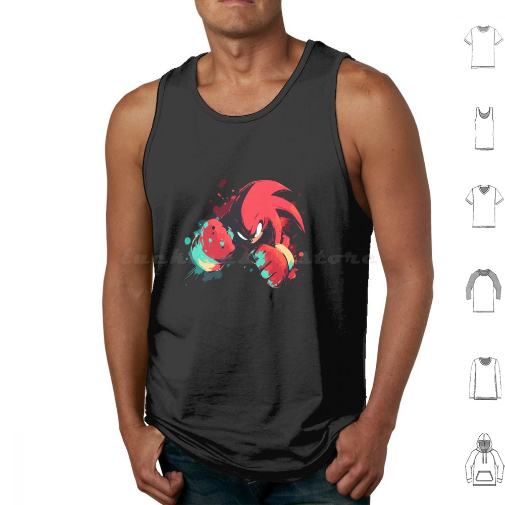 Knuckles Tank Tops Print Cotto – Retro Gaming Japan Bewertung und Preis
