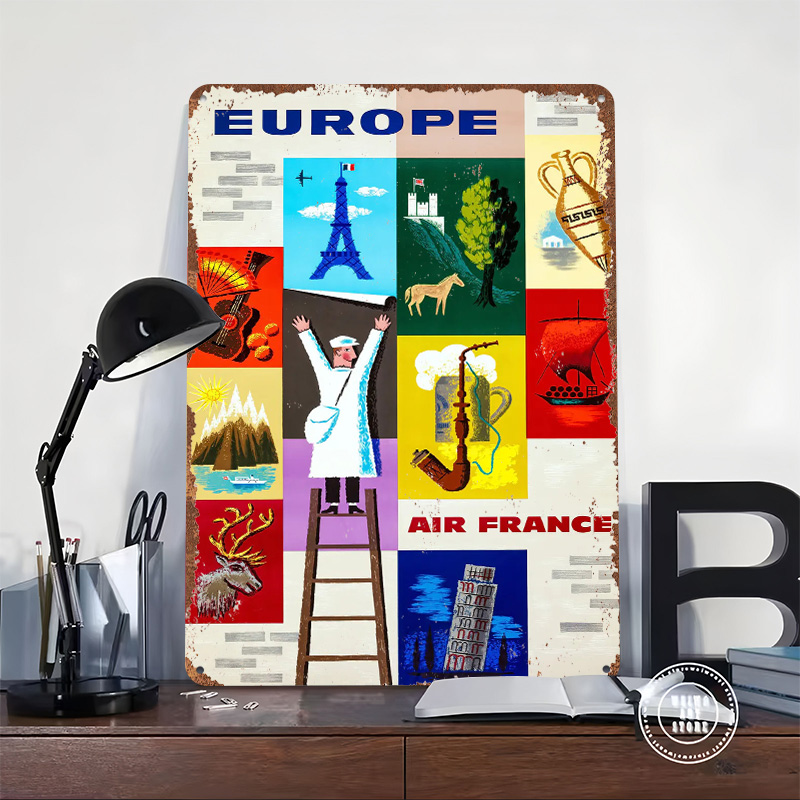 Europa Air France Reise-Metall – Retro Gaming France Bewertung und Preis
