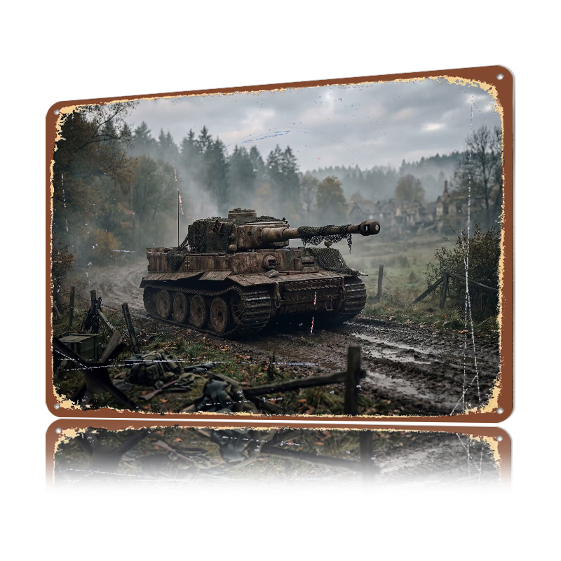 Tiger-Panzer in schlammiger La – Retro Poster Gaming Bewertung und Preis