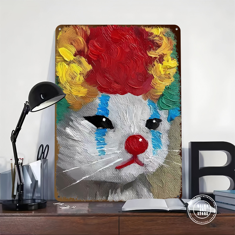 Traurige Clown-Katze, Gemälde  – Retro Poster Gaming Bewertung und Preis