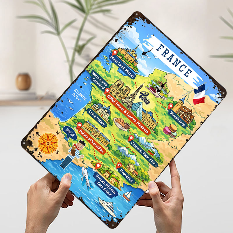 Frankreich Reisekarte Cartoon  – Retro Gaming France Bewertung und Preis