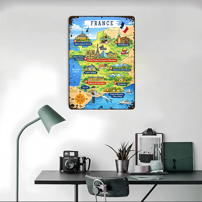 Frankreich Reisekarte Cartoon  – Retro Gaming France Bewertung und Preis